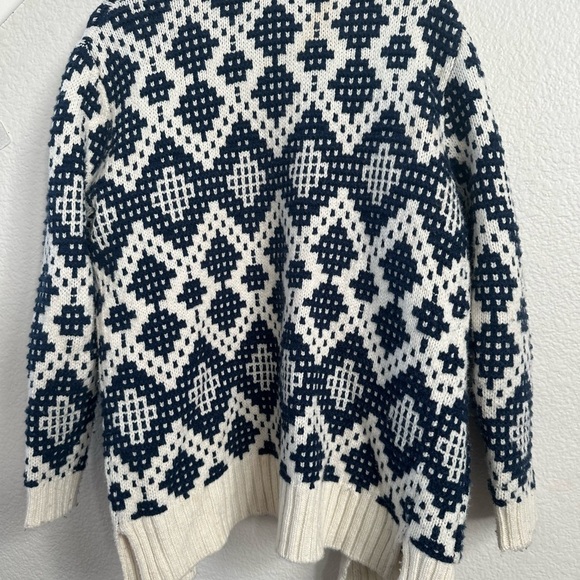 MADEWELL Fair Isle sweater Cardigans SMALL E6033 navy ivory - Picture 3 of 8